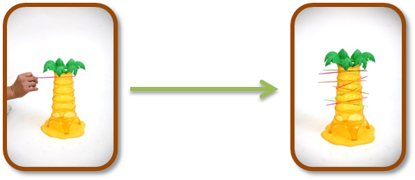 야자나무 구멍에 막대 꽂기
